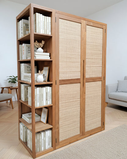 Armario a medida en teca y fibras naturales  AM29/01