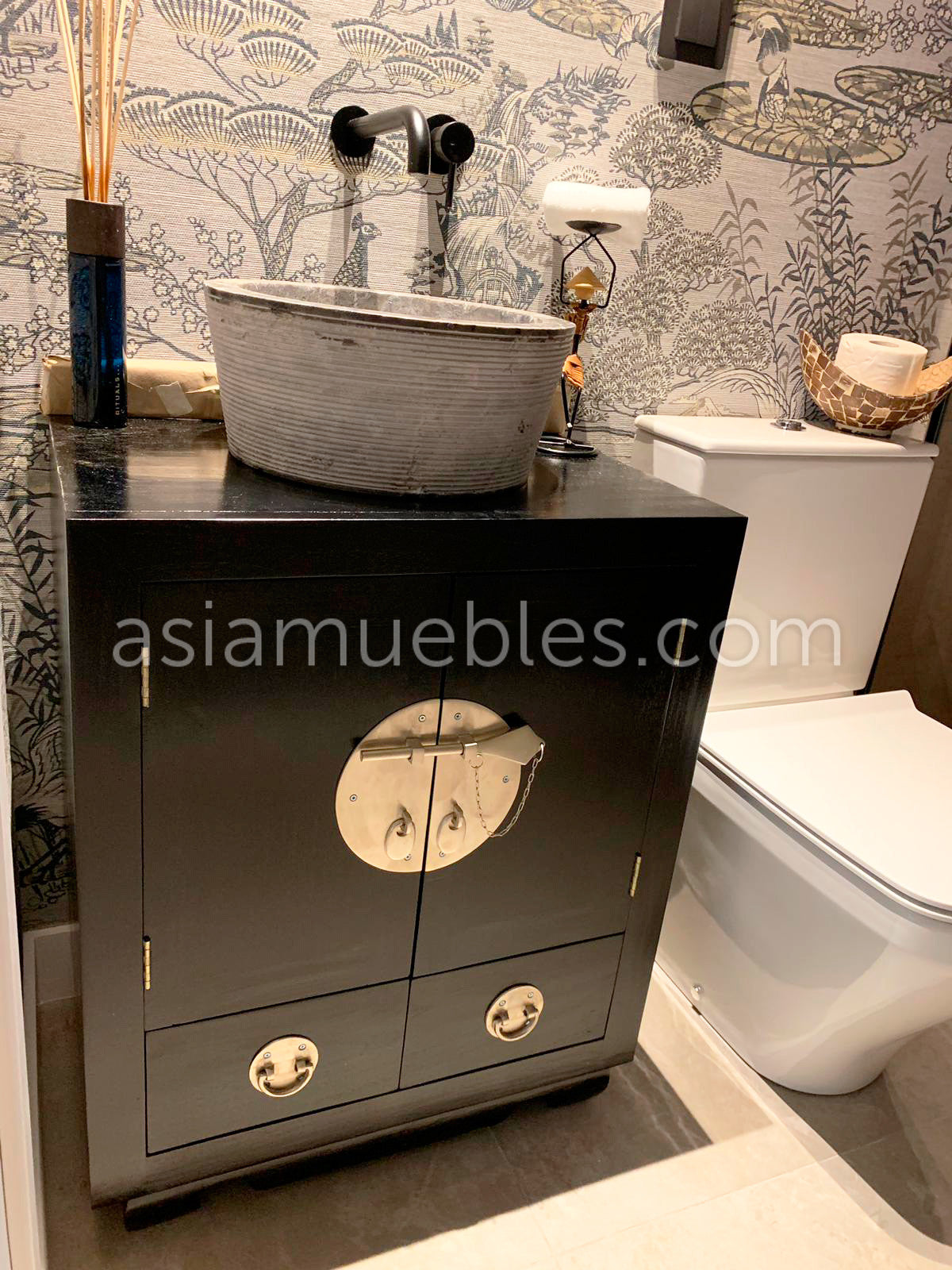 Mueble de baño moderno estilo colonial asiático AM-14312