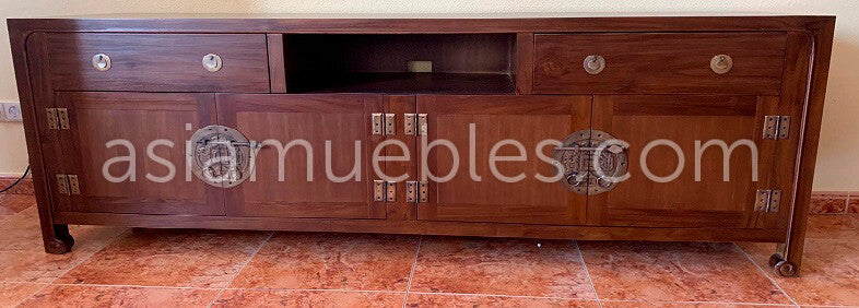 Mueble TV a medida en madera de teca – AM-14676