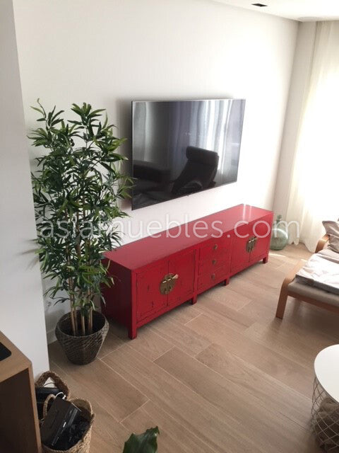 Mueble TV estilo asiático en madera de teca AM-14618