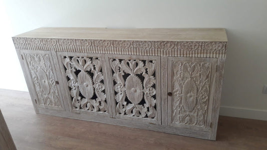 Mueble aparador tallado estilo colonial-asiático AM202107151106
