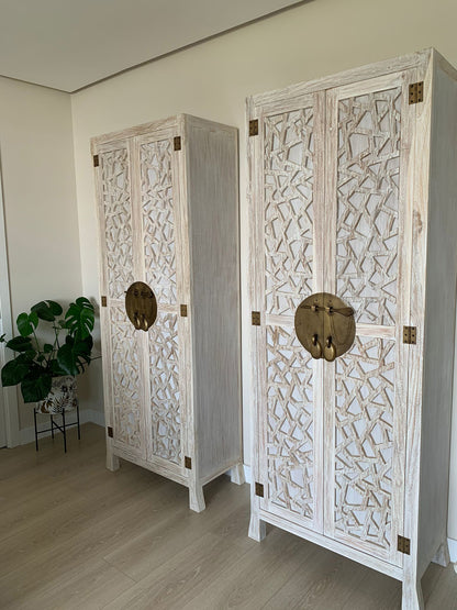 Armarios de estilo colonial-oriental a medida teca y metal AM202107151140