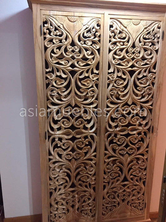 Armario estilo colonial-asiático en madera de teca AM-14264
